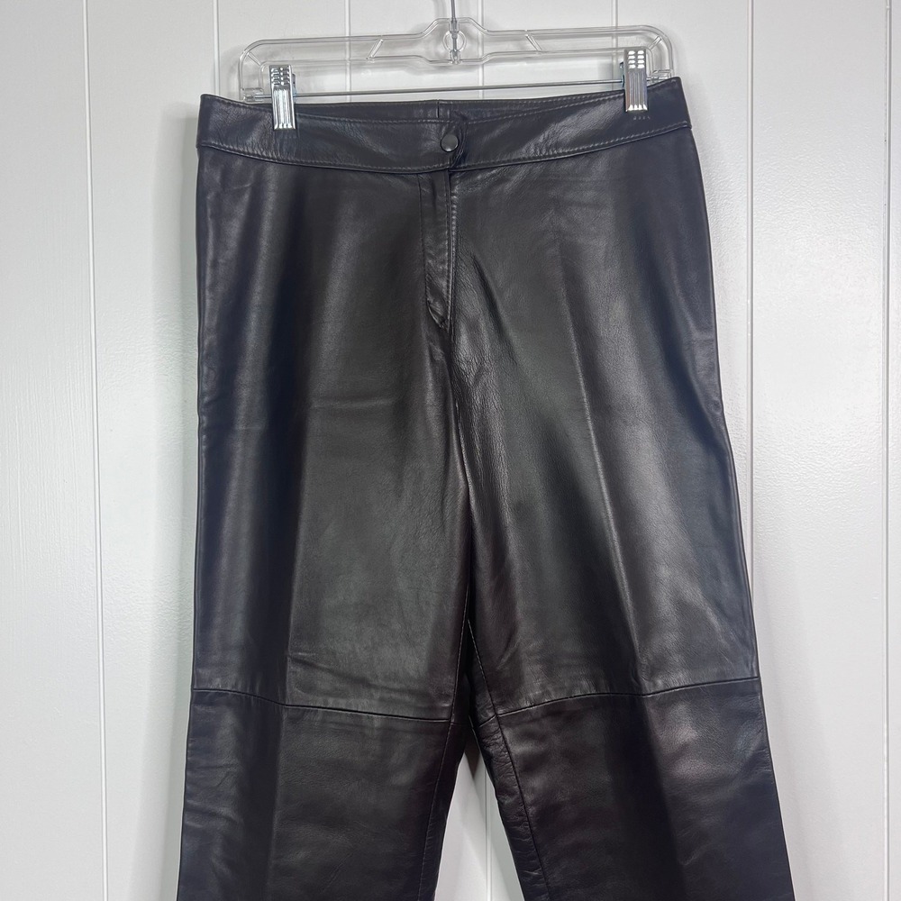 Vintage Lyn Made in Canada Chocolate Brown 100% Leather Fully Lined Pants SZ 10